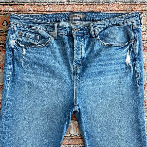 Torrid High-Rise Straight Button-Fly Distressed Stretch Denim Jeans - Picture 5 of 13